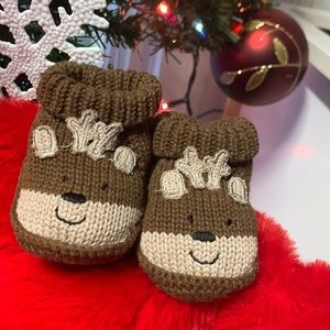 New born baby raindeer booties handmade